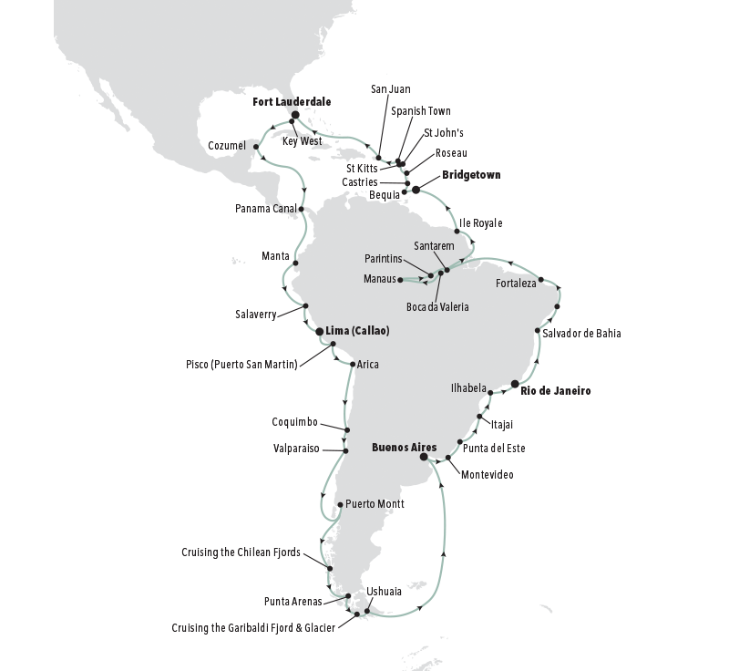 South                                                    America Grand Voyage                                                    Image