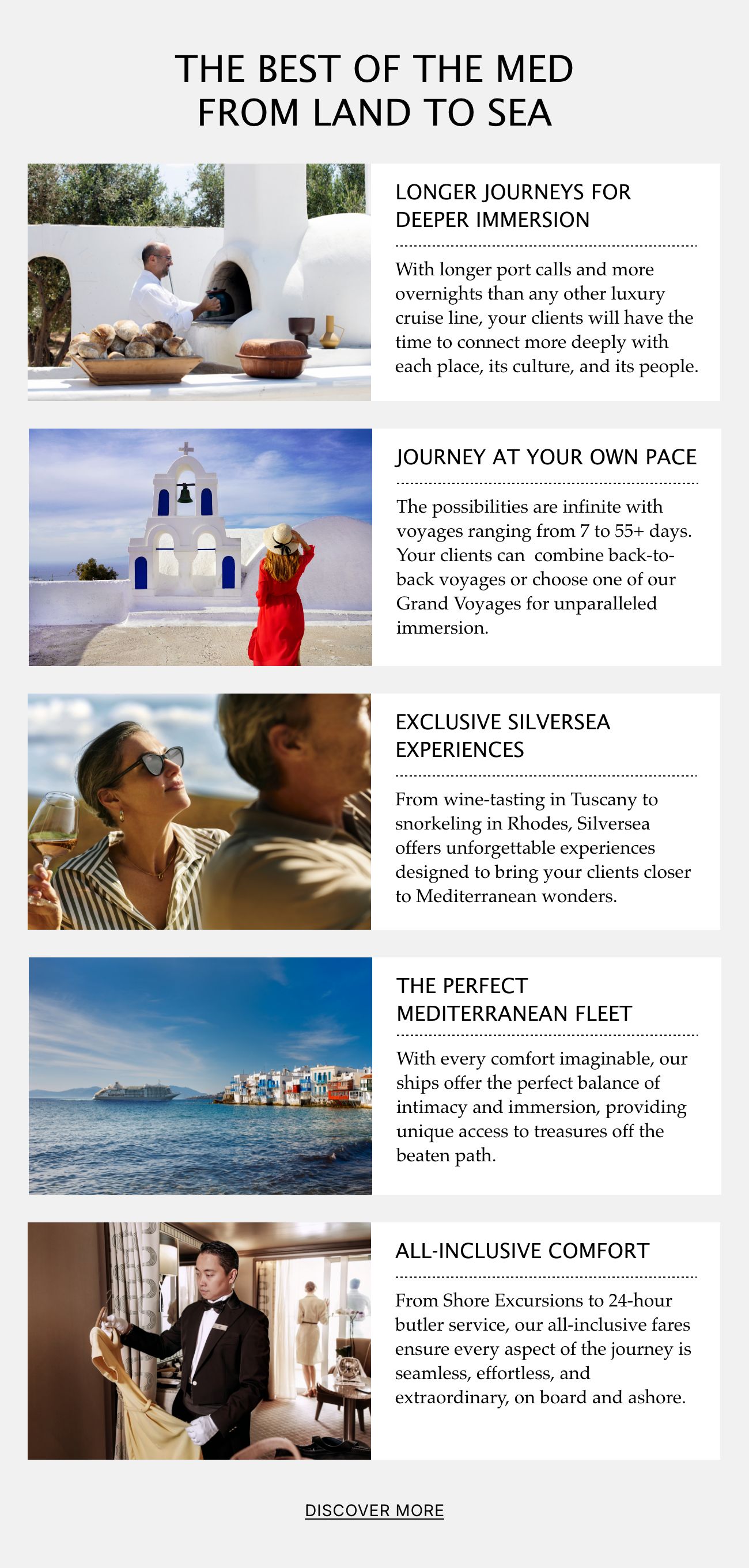 THE BEST OF THE MED FROM LAND TO SEA